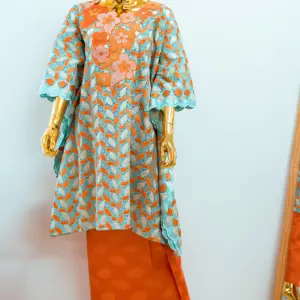 Three-Piece African Lace Ensemble